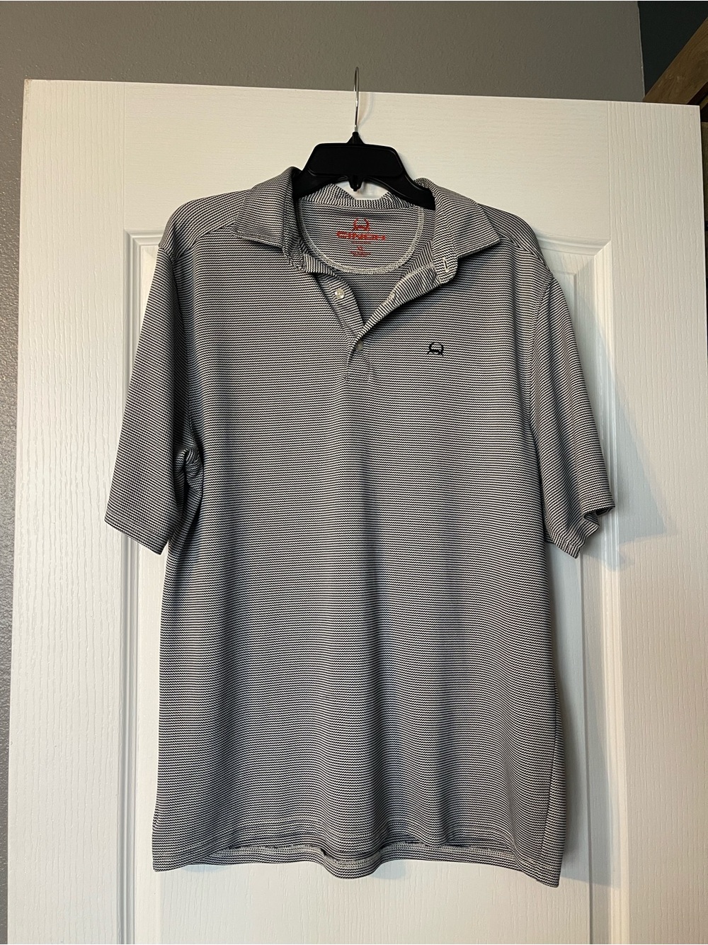 Cinch Men's Gray Micro-Stripe Performance Polo
